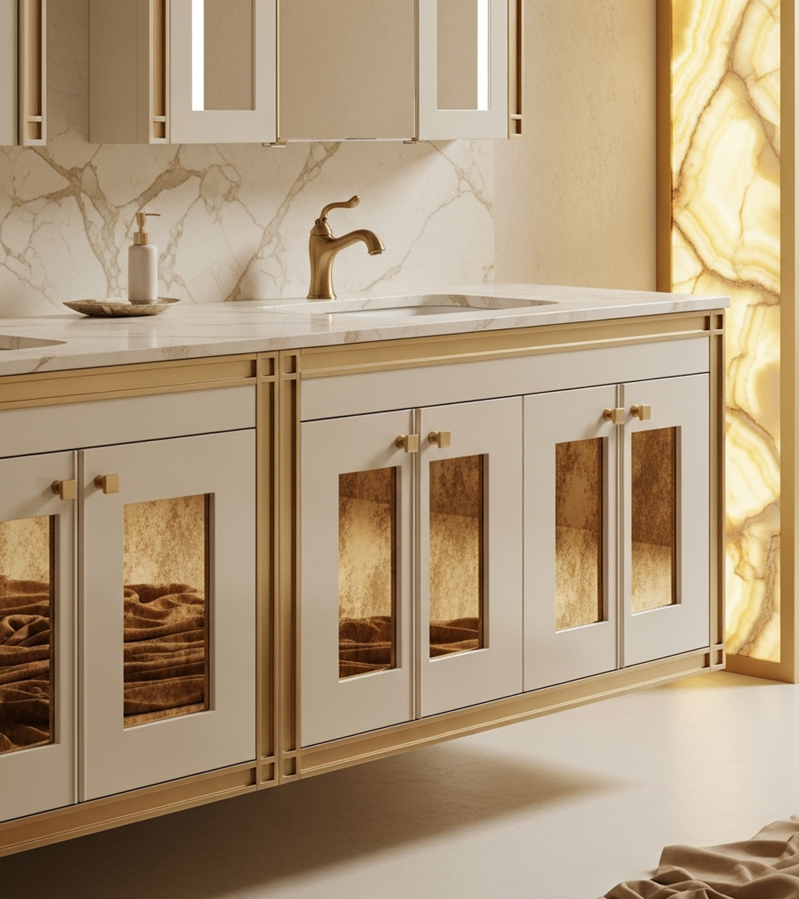Fadior Acqua Bath and Vanity Suite — close-up of stainless steel finish and hardware detail