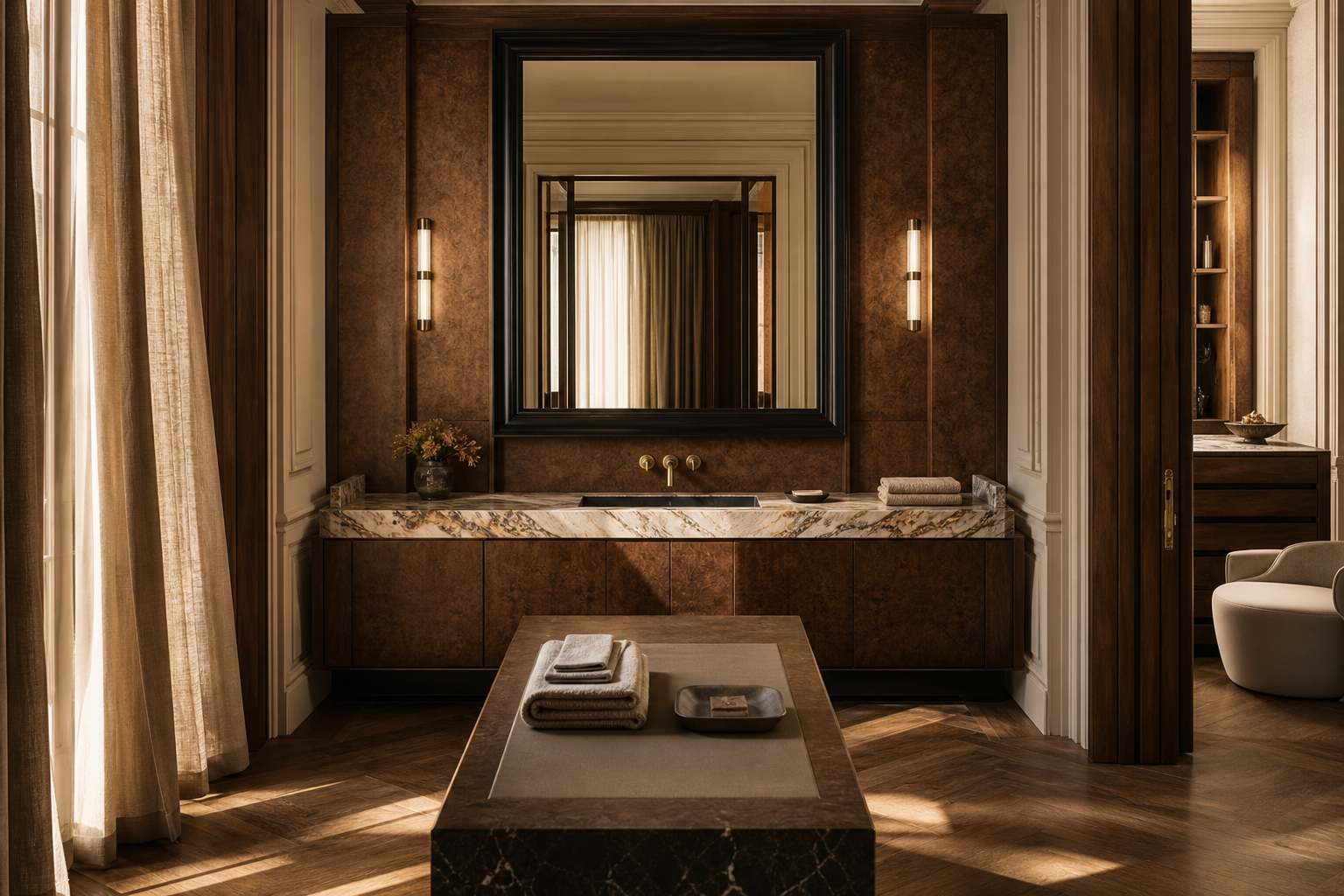 Suite de Baño y Tocador Ethereal con Revelado de Lavabo en Pewter estudio de adaptación