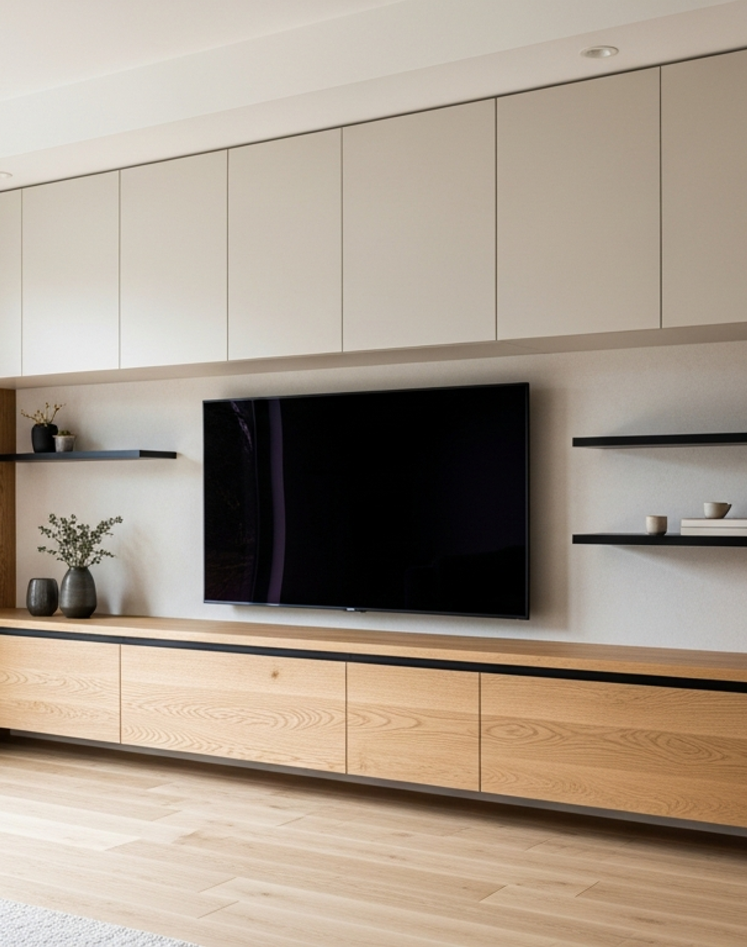 Fadior Essence TV Cabinet Solution — lifestyle setting with natural light and residential styling