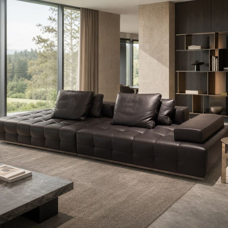 Modern Sofa (Genuine leather) styled in a FADIOR HOME interior setting