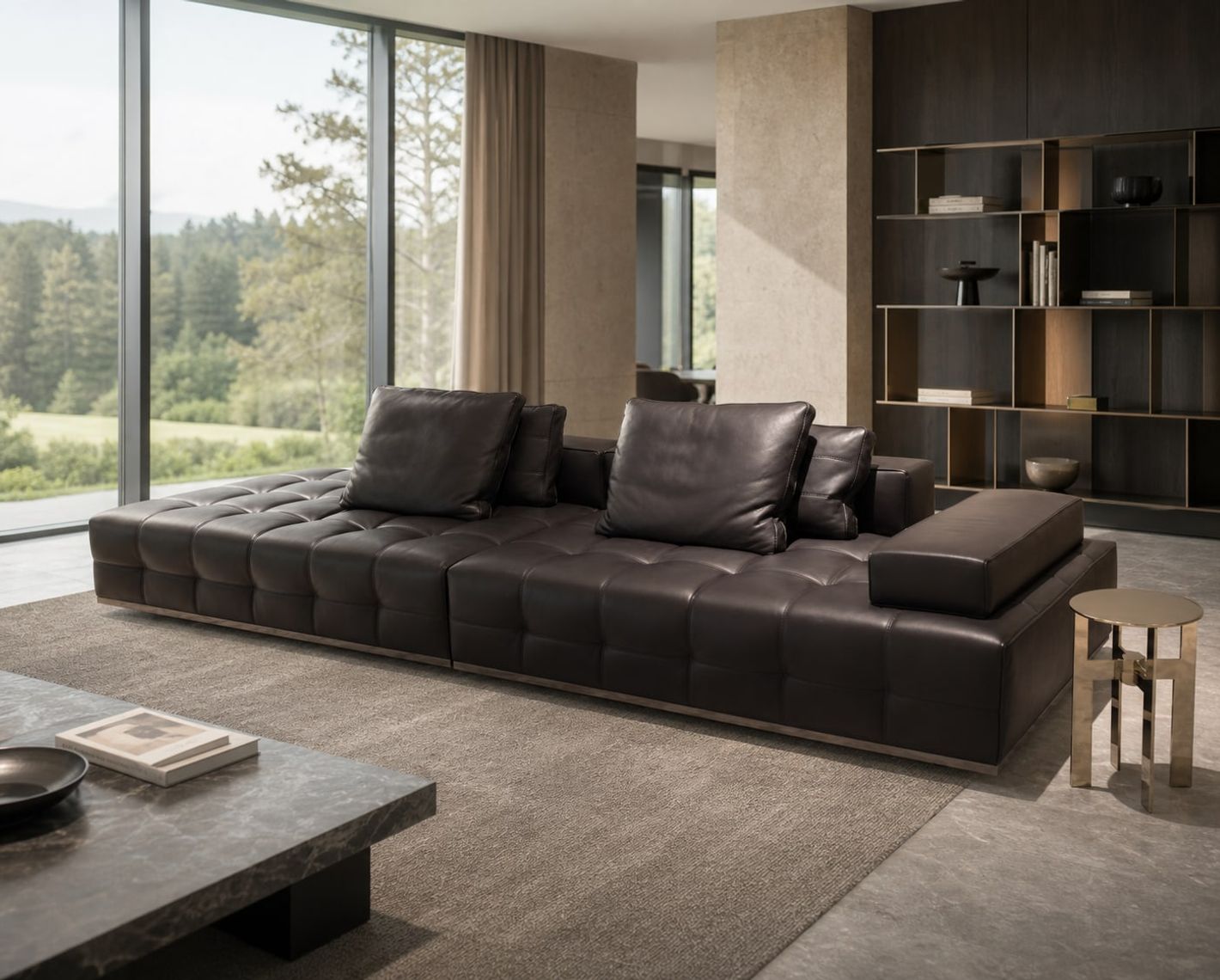 Modern Sofa (Genuine leather) styled in a FADIOR HOME interior setting