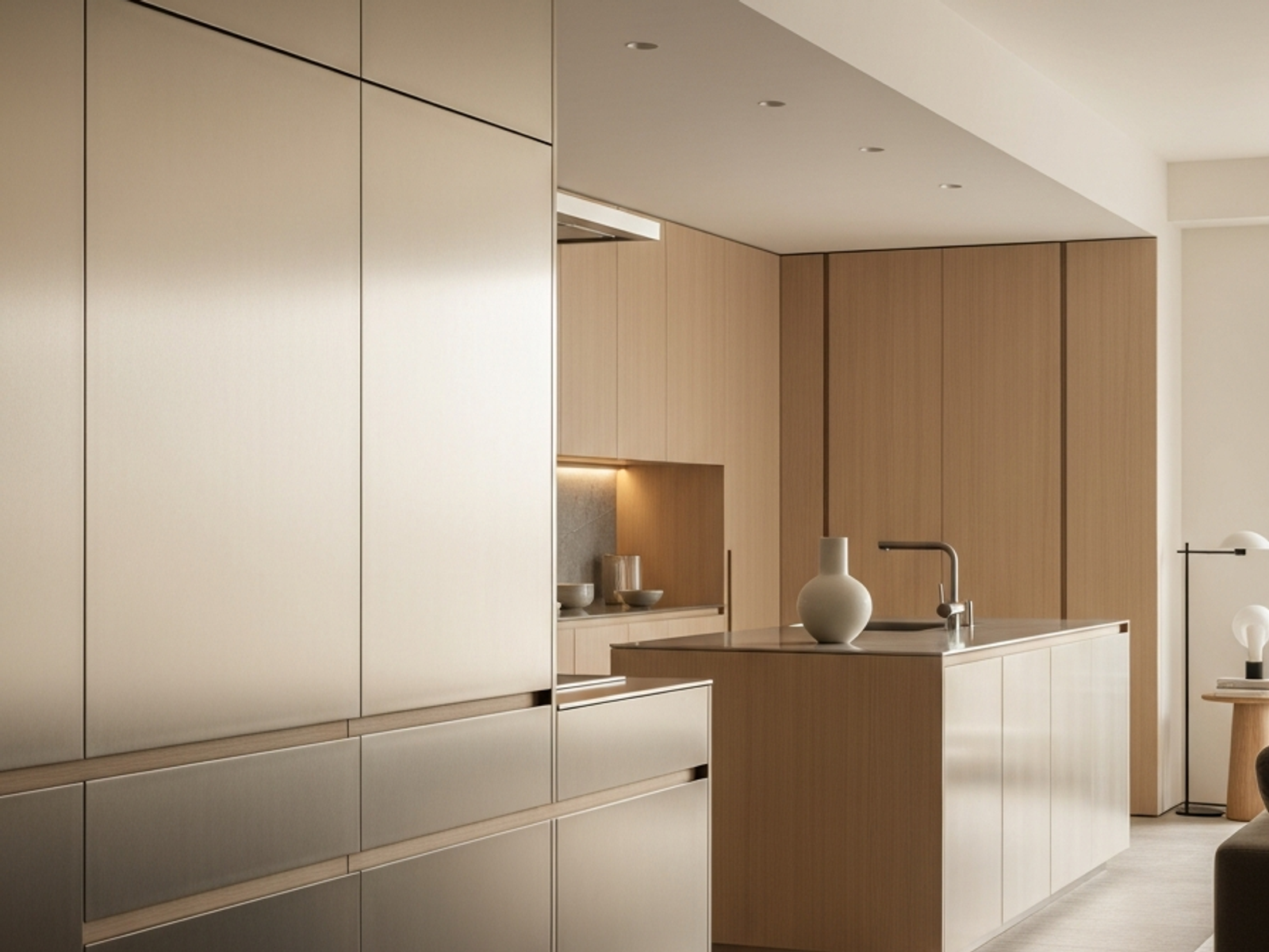 Fadior Tokyo Minato Apartment — 304 stainless steel kitchen system, architectural view