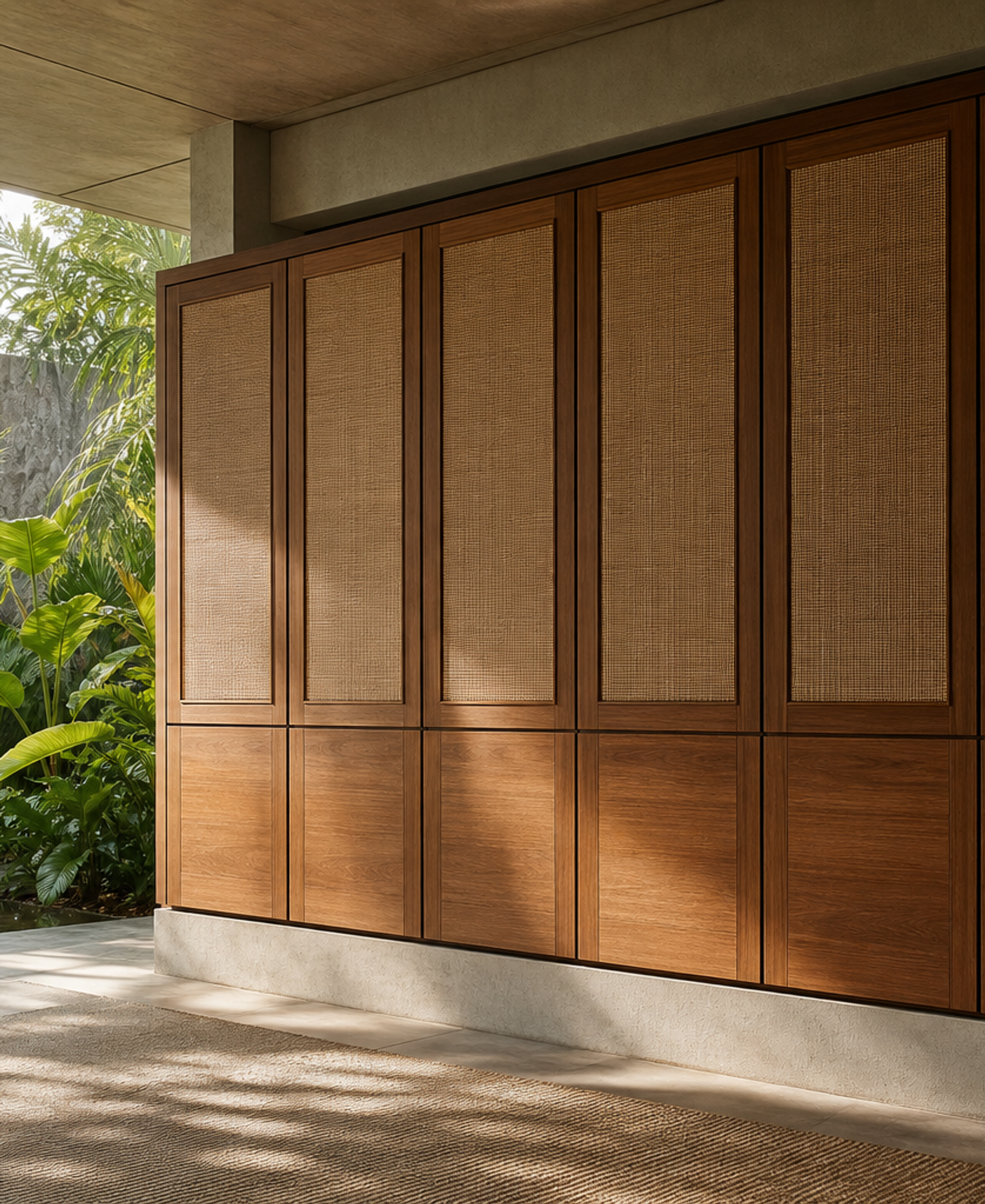 Fadior Voyage Wardrobe Suite with FSC Oak Provenance Wall — 304 stainless steel wardrobe system, front view