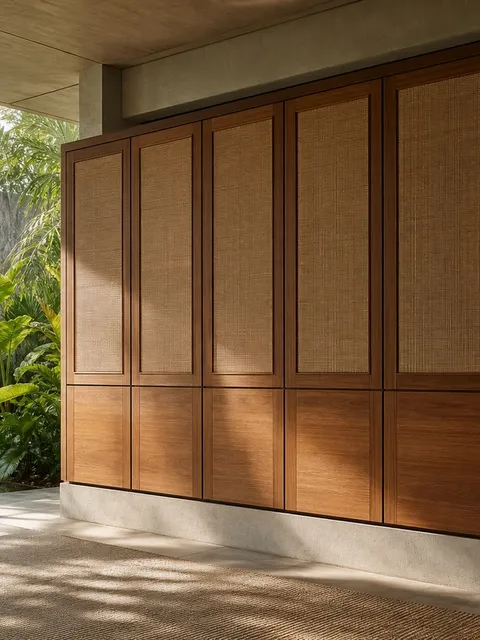 Fadior Voyage Wardrobe Suite with FSC Oak Provenance Wall — 304 stainless steel wardrobe system, front view