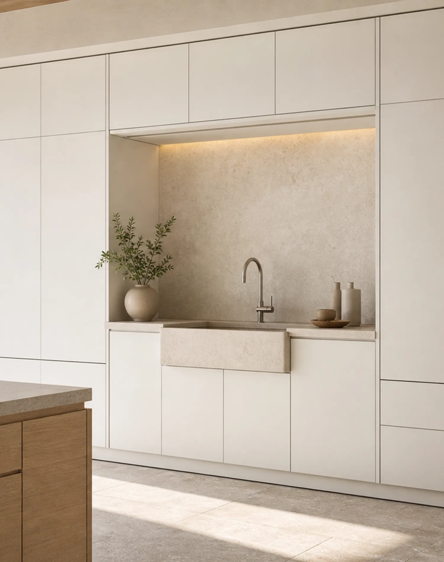 Suite de Cocina Solace con Pared de Lavado y Preparación con Delantal estudio de adaptación