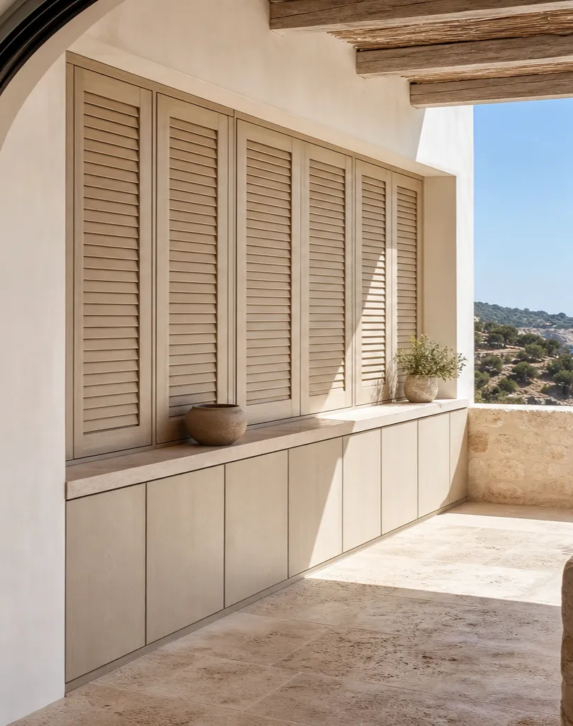 Cannes Storm Shutter Storage Bay perspectiva interior