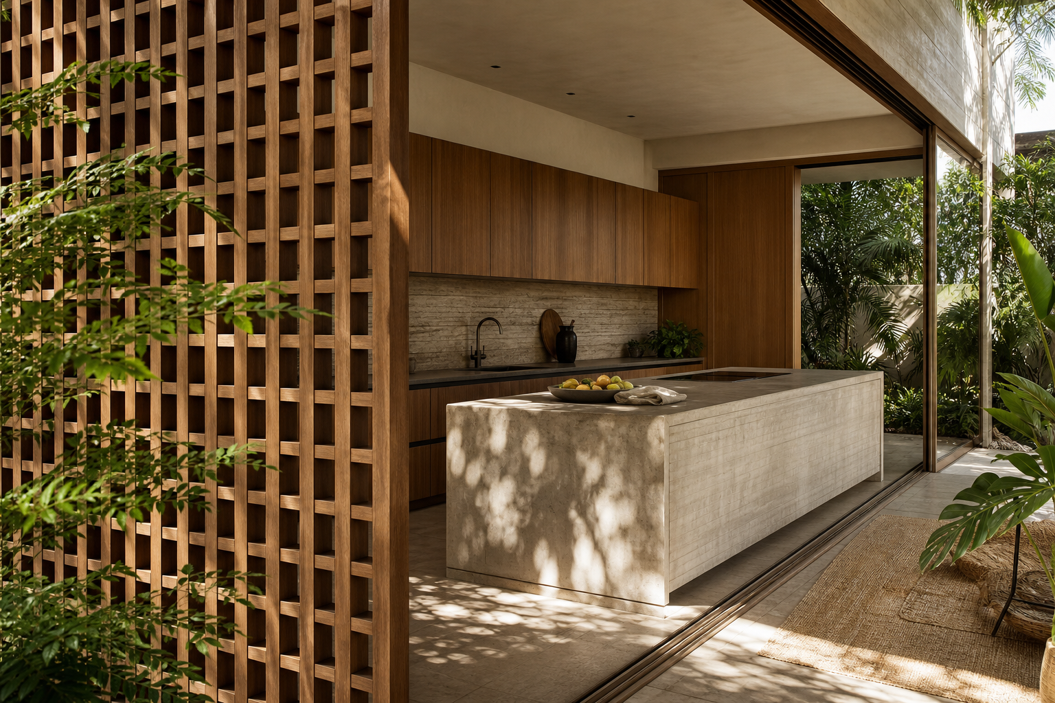 Fadior Dream Home Kitchen Suite with Sunlit Prep Courtyard — lifestyle setting with natural light and residential styling