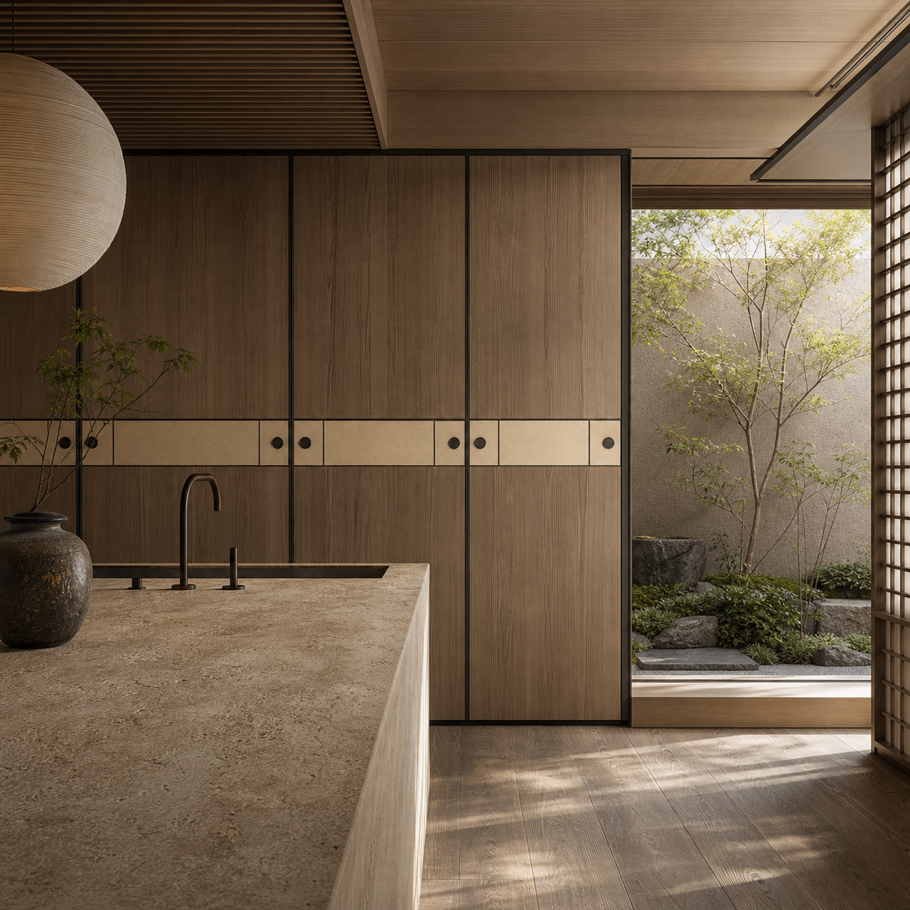 Fadior Miroir Wall Panel Suite with Ceramic Valve Datum Wall — lifestyle setting with natural light and residential styling