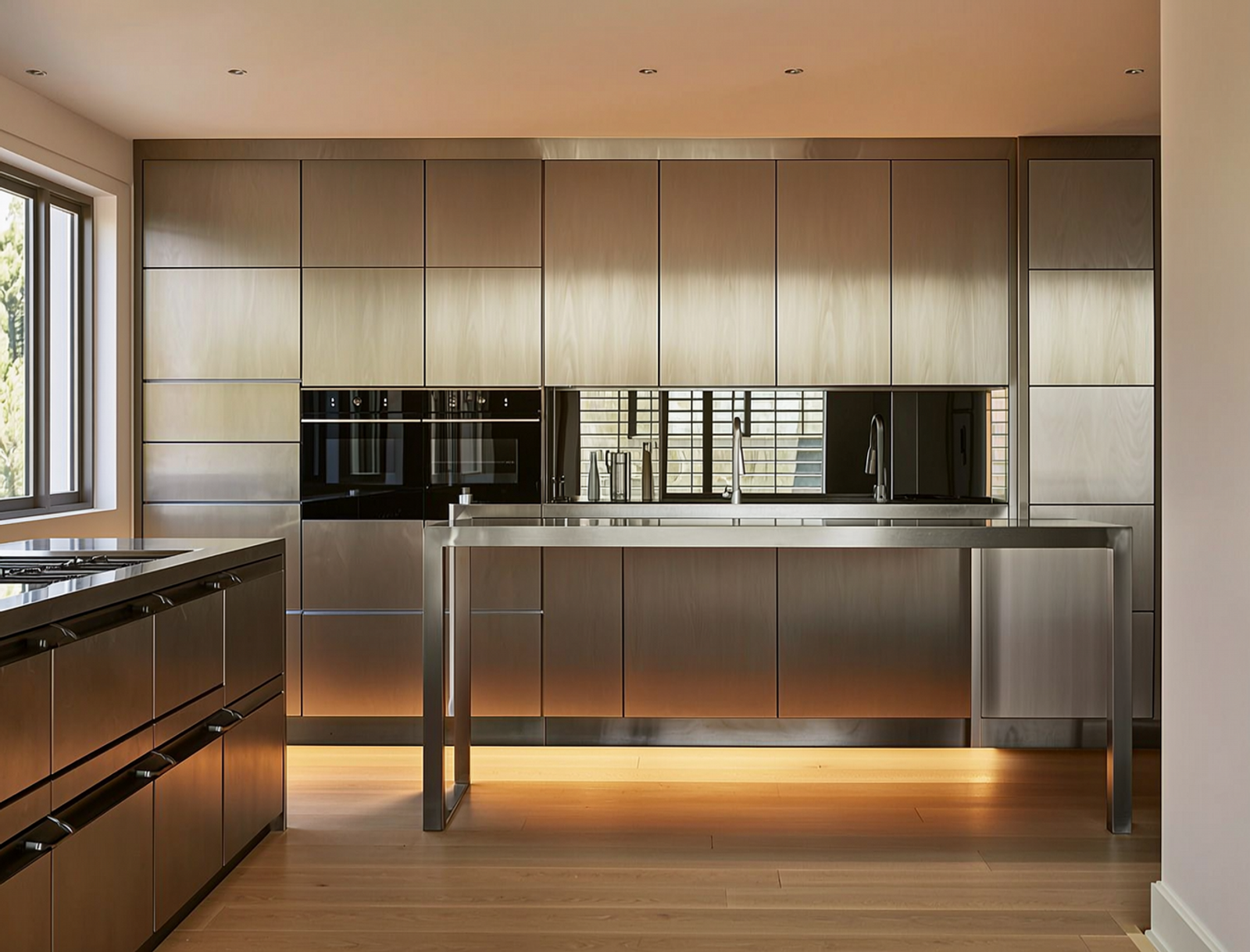 201 Stainless Steel (Competitor Reference) applied in luxury residential cabinet panels