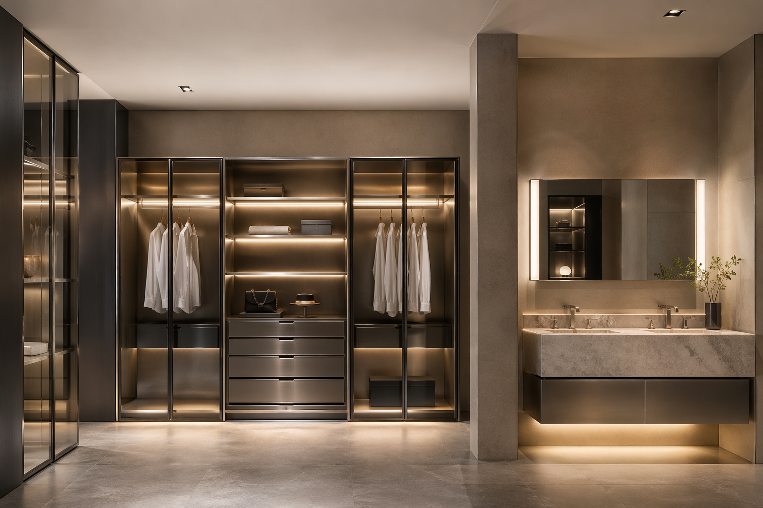 Fadior Foshan Headquarters Experience Center — secondary space with stainless steel storage system