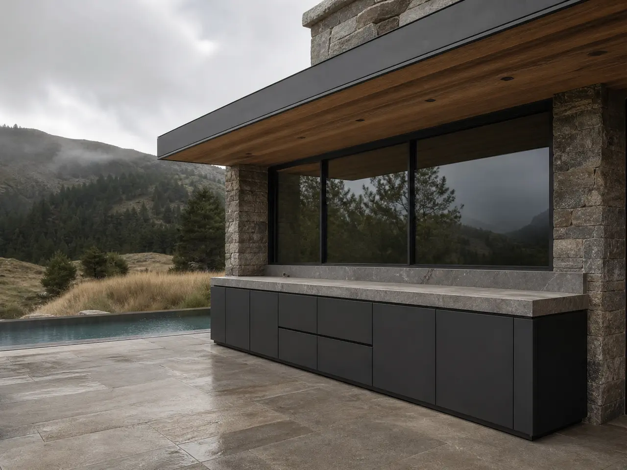 Fadior Vantage Outdoor Kitchen Suite with Quartz Vein Grill Gallery - 304 stainless steel outdoor kitchen cabinetry with grill, sink, prep counter, weather-ready storage, and open-air use