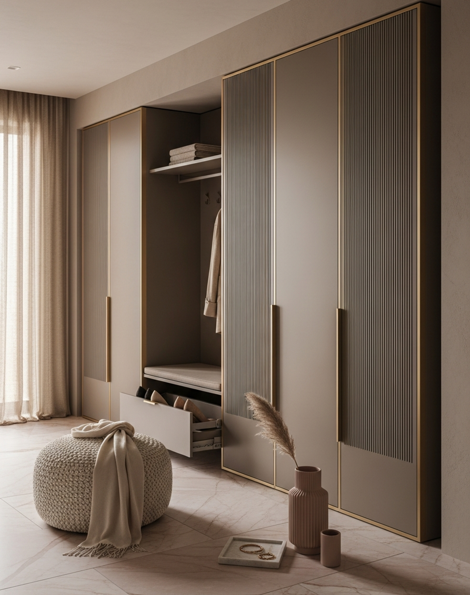 Fadior Archetype Entryway Cabinet — interior room context showing cabinet integration