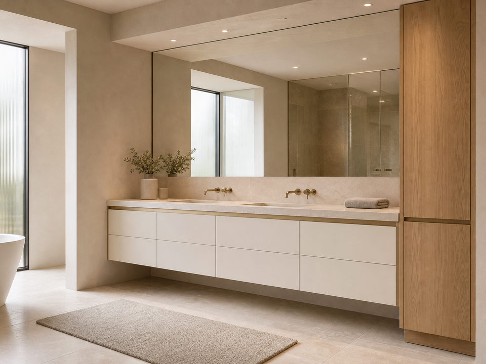 Fadior Solstice Bath and Vanity Suite with Precision Spa Vanity — 304 stainless steel bath and vanity system, front view