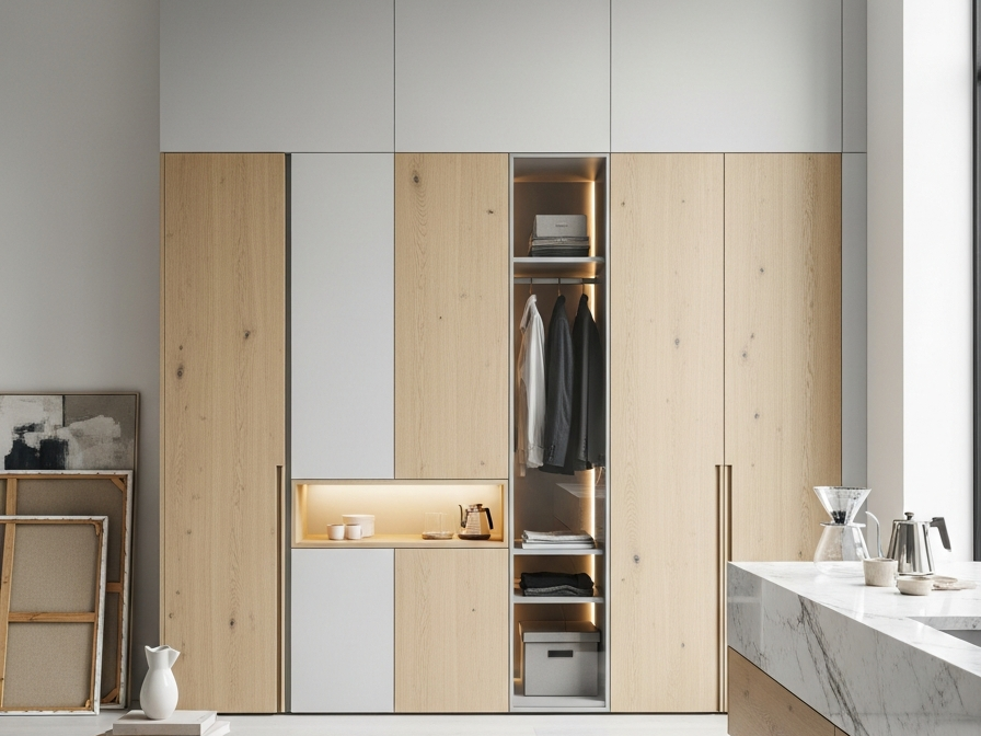 Fadior Brera Wardrobe Suite — 304 stainless steel wardrobe system, front view