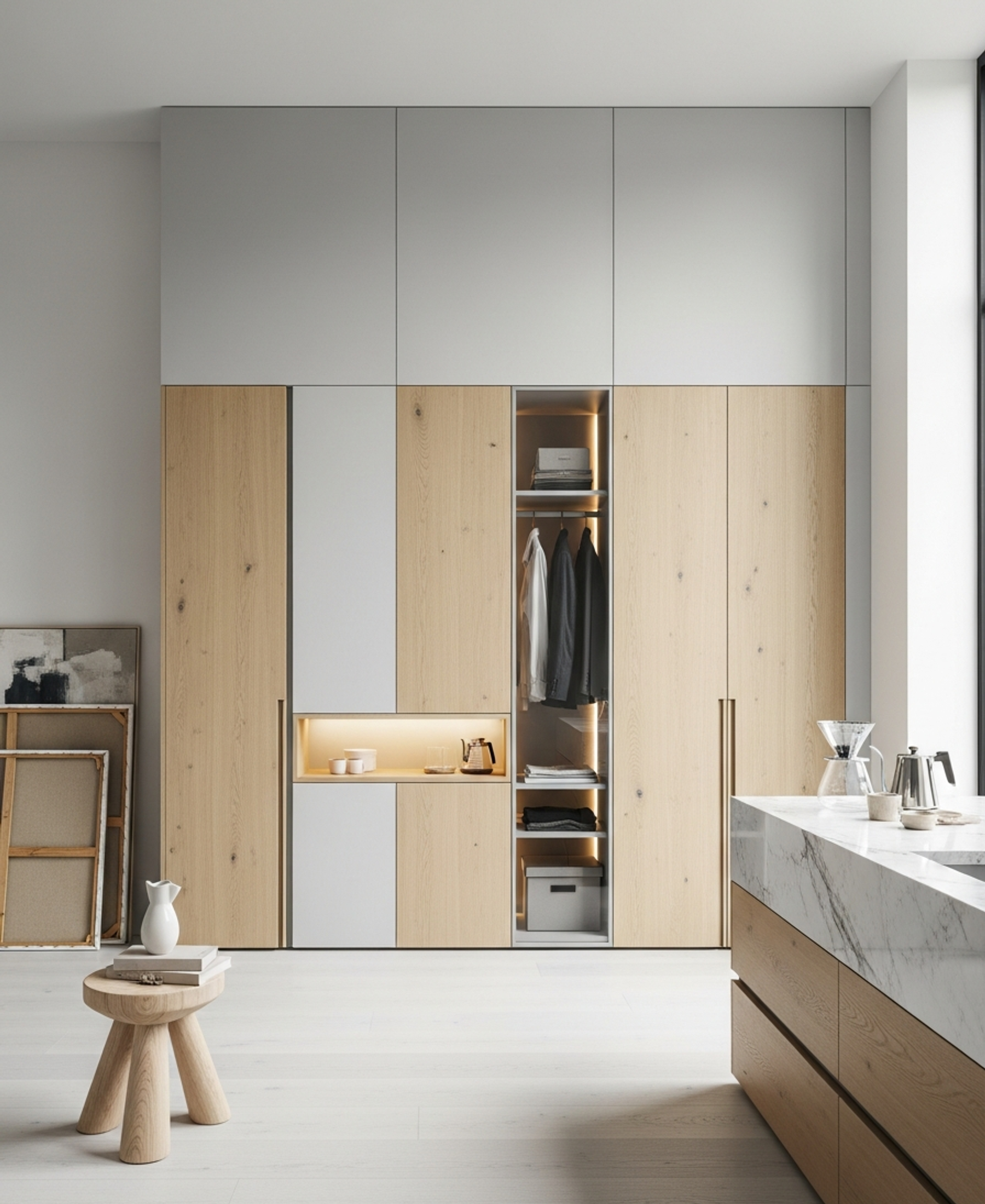 Fadior Brera Wardrobe Suite — 304 stainless steel wardrobe system, front view