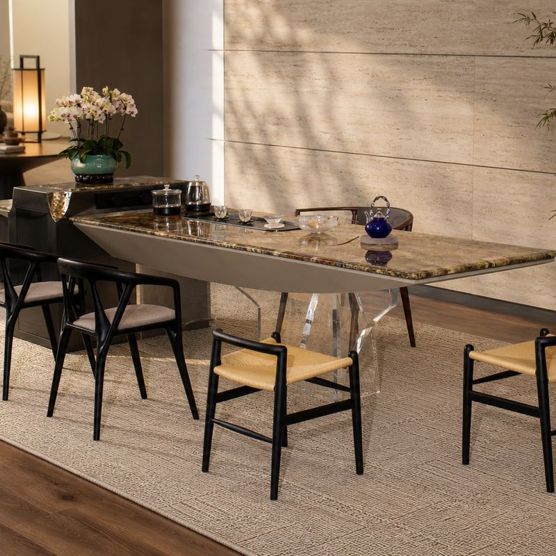 Marble Tea Table (Marble) styled in a FADIOR HOME interior setting