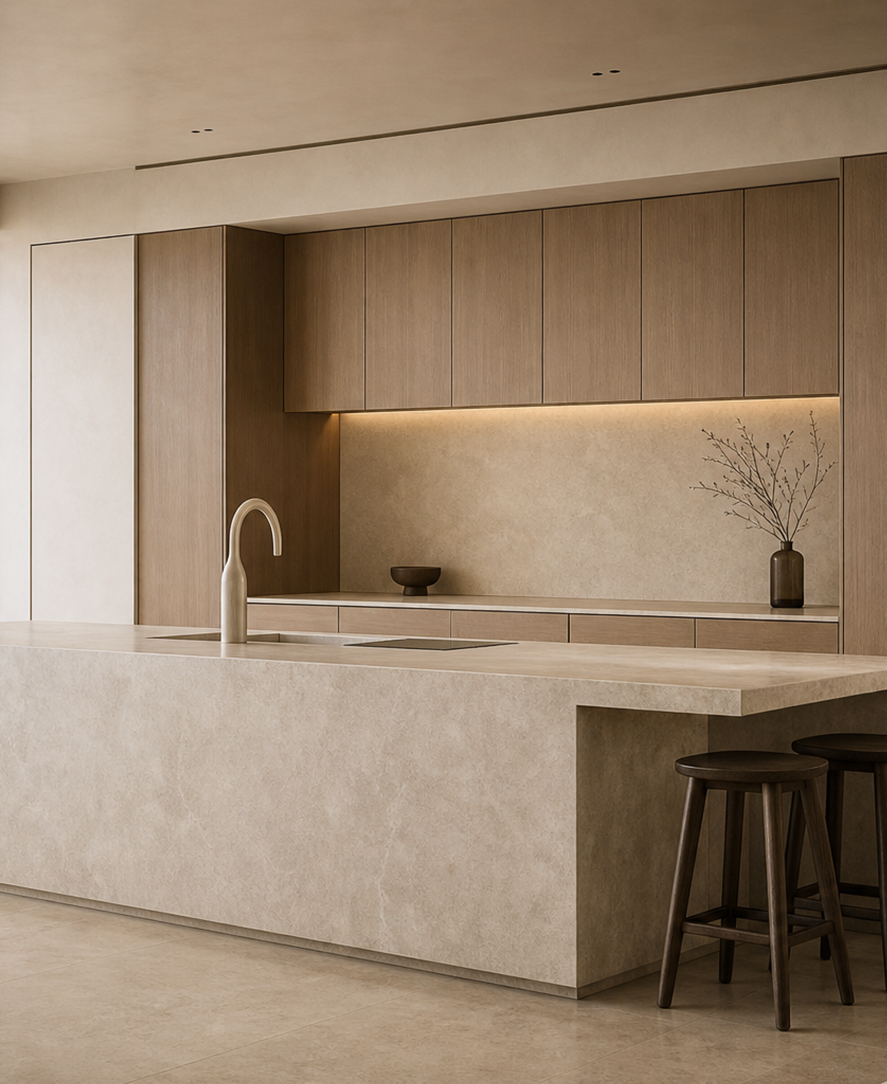 Fadior Riviera Kitchen Suite with Sculpted Tap Island Axis — 304 stainless steel kitchen system, front view