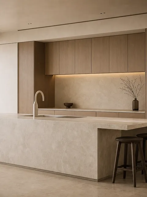 Fadior Riviera Kitchen Suite with Sculpted Tap Island Axis — 304 stainless steel kitchen system, front view