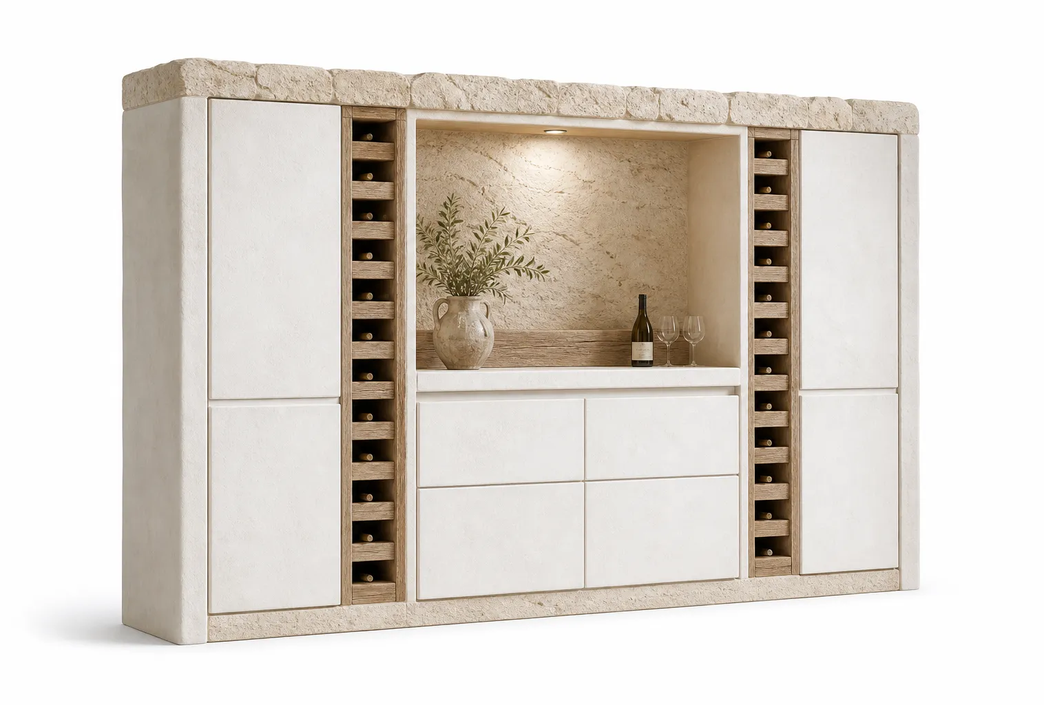 Suite de Armario de Vinos Grotto con Nicho de Cata Terrazzo vista principal