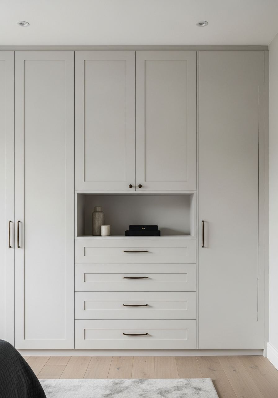 Fadior Brera Clerestory Wardrobe — 304 stainless steel wardrobe system, front view