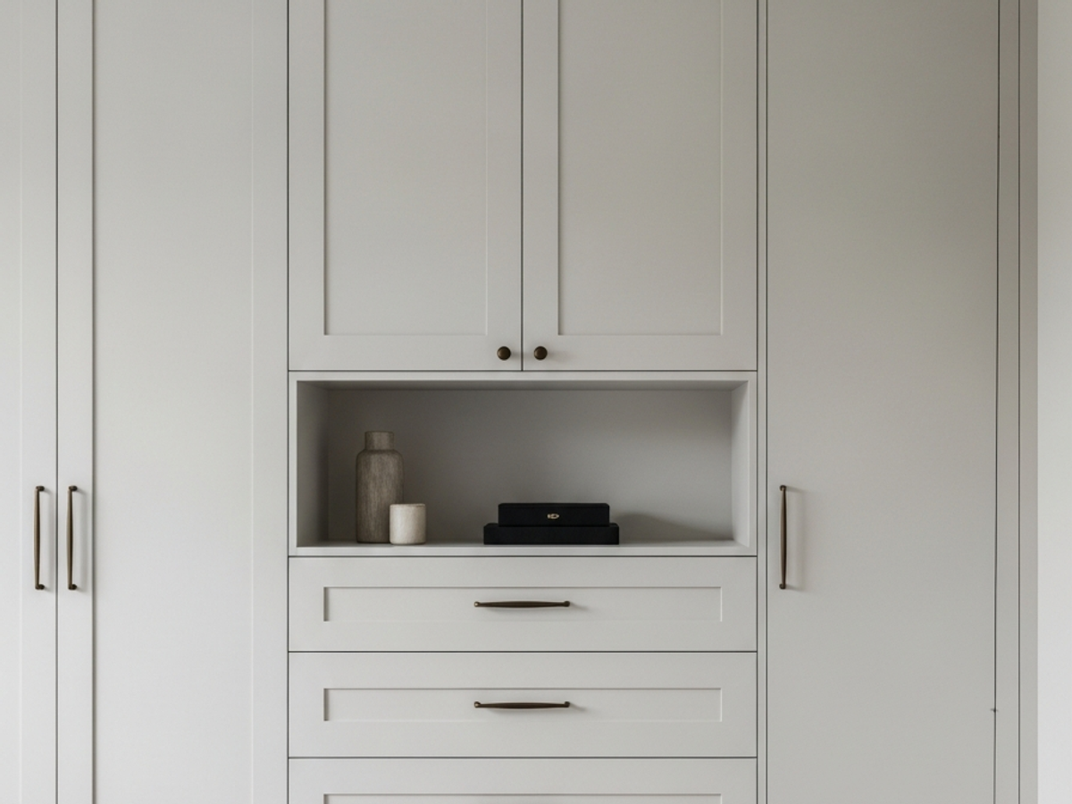 Fadior Brera Clerestory Wardrobe — 304 stainless steel wardrobe system, front view