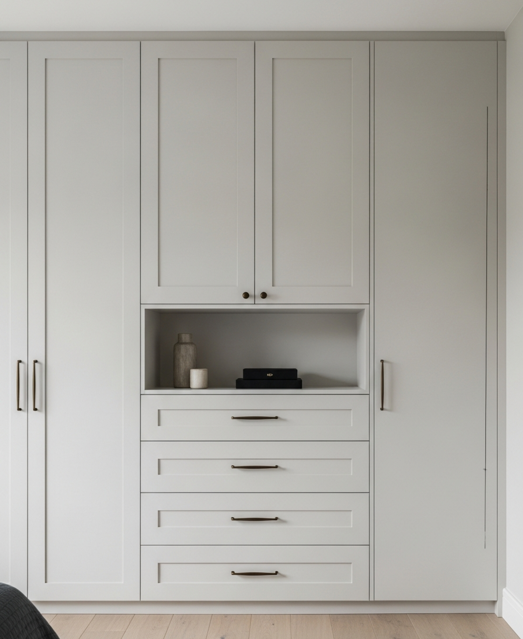 Fadior Brera Clerestory Wardrobe — 304 stainless steel wardrobe system, front view