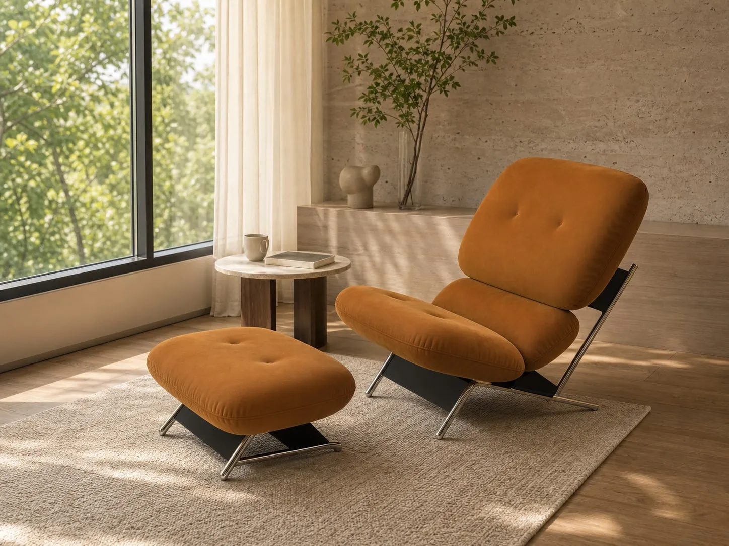 Lounge Chair with Ottoman 780×980×820 mm