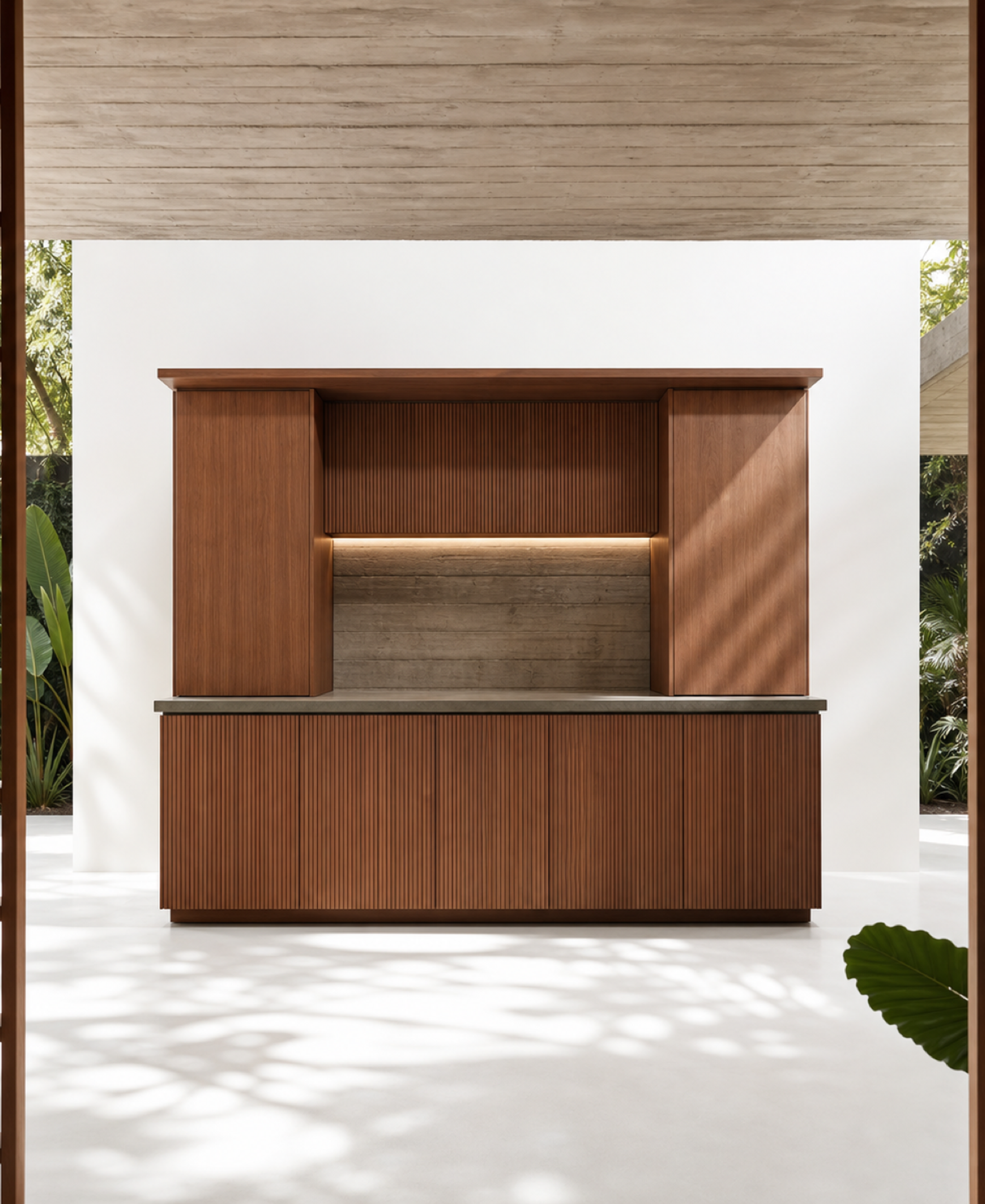 Fadior Continuum Kitchen Suite with Bridge Pantry Worktop — 304 stainless steel kitchen system, front view