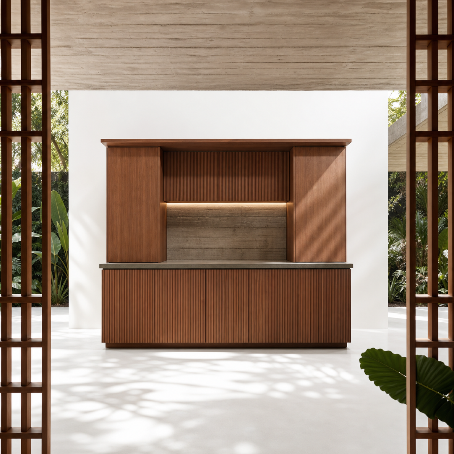 Fadior Continuum Kitchen Suite with Bridge Pantry Worktop — 304 stainless steel kitchen system, front view