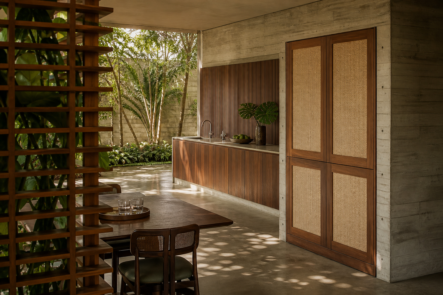 Fadior Cru Wine Cabinet Suite with Monolithic Service Plane — lifestyle setting with natural light and residential styling