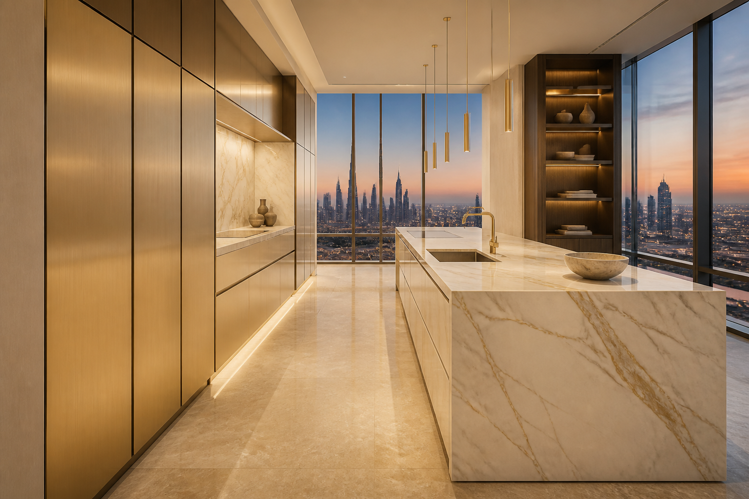Fadior Solace Kitchen Suite with Specification Certainty Galley — interior room context showing cabinet integration