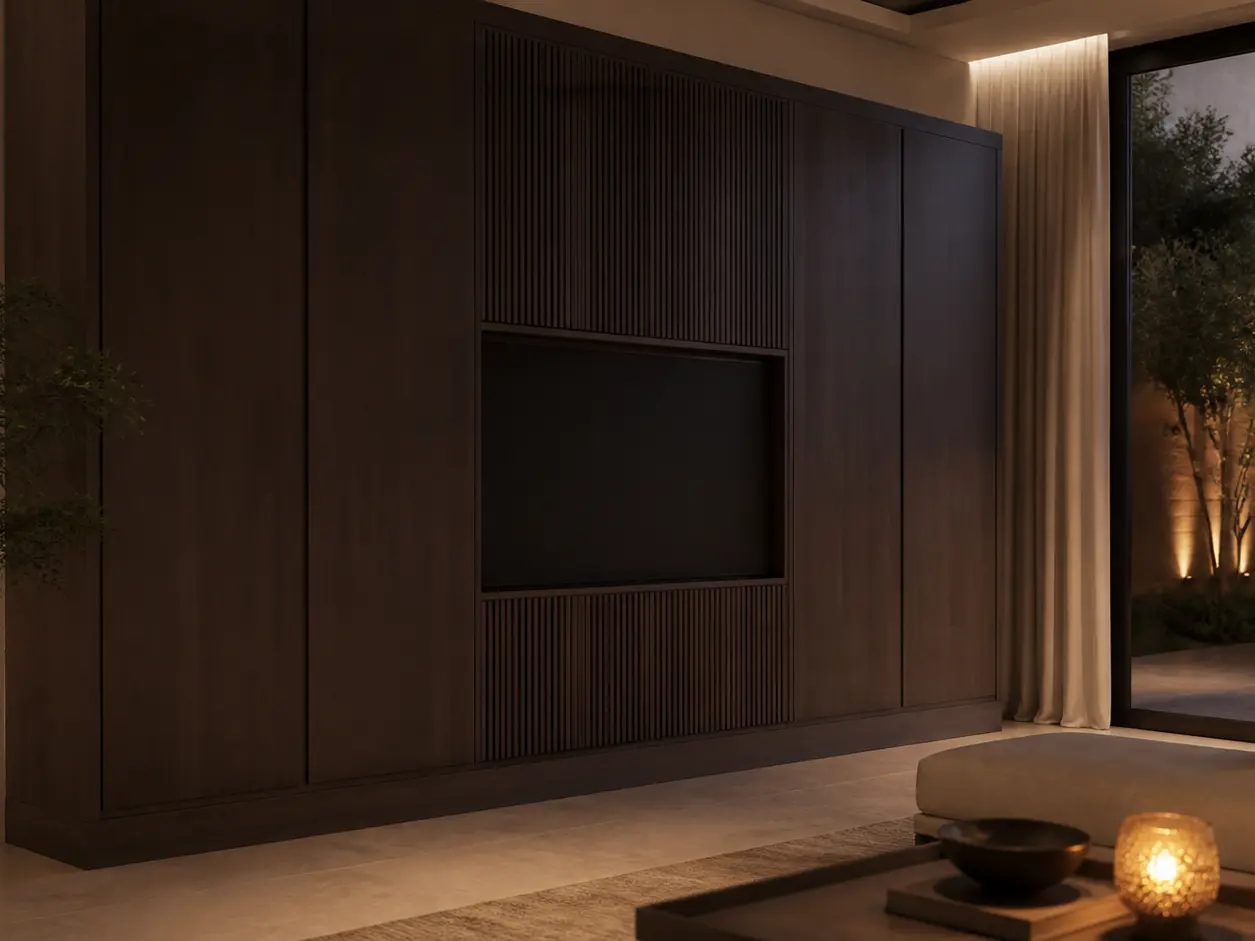 Fadior Silvan Living Room Suite with Courtyard Threshold Gallery — 304 stainless steel living room system, front view