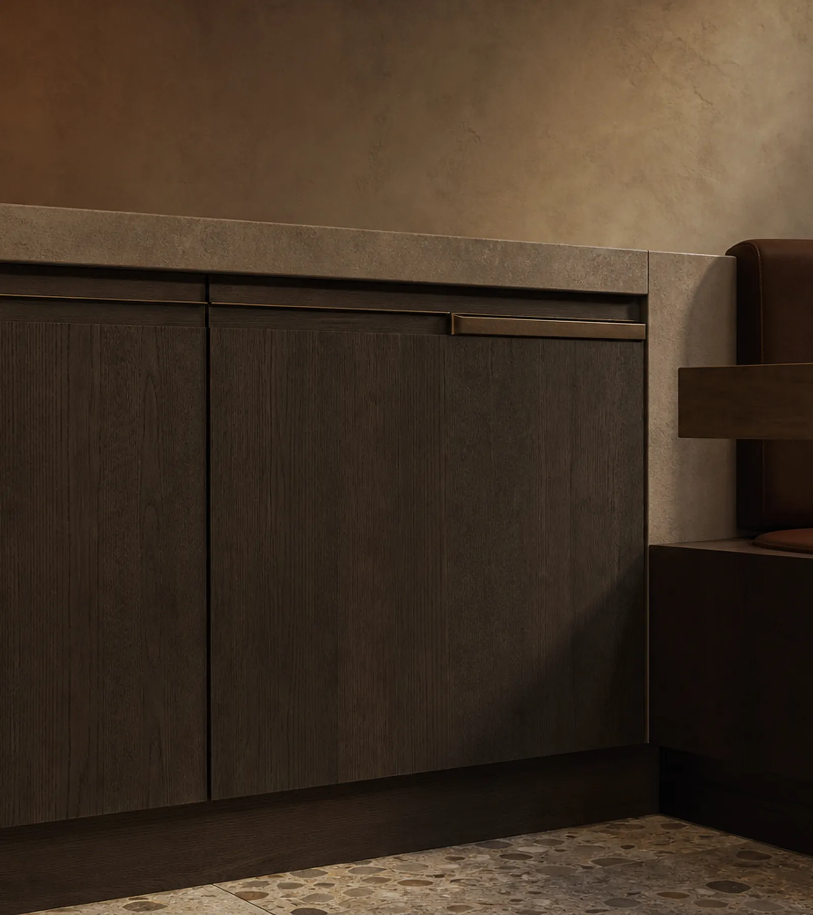 Suite de Cocina Riviera con Muro de Preparación para Desayunos Atrium acabado y detalle