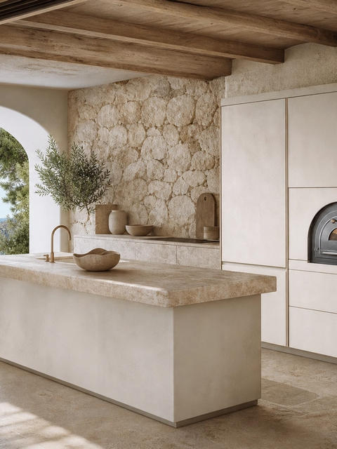 Fadior Solace Kitchen Suite with Artisan Oven Island Column — 304 stainless steel kitchen system, front view