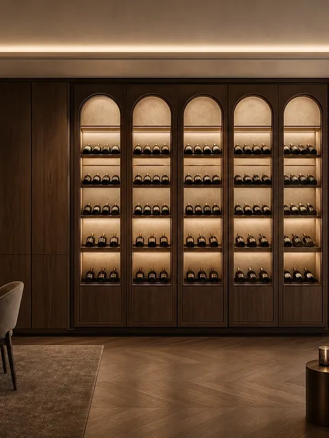 Suite de Armario de Vinos Cru con Cinta de Bodega Arqueada