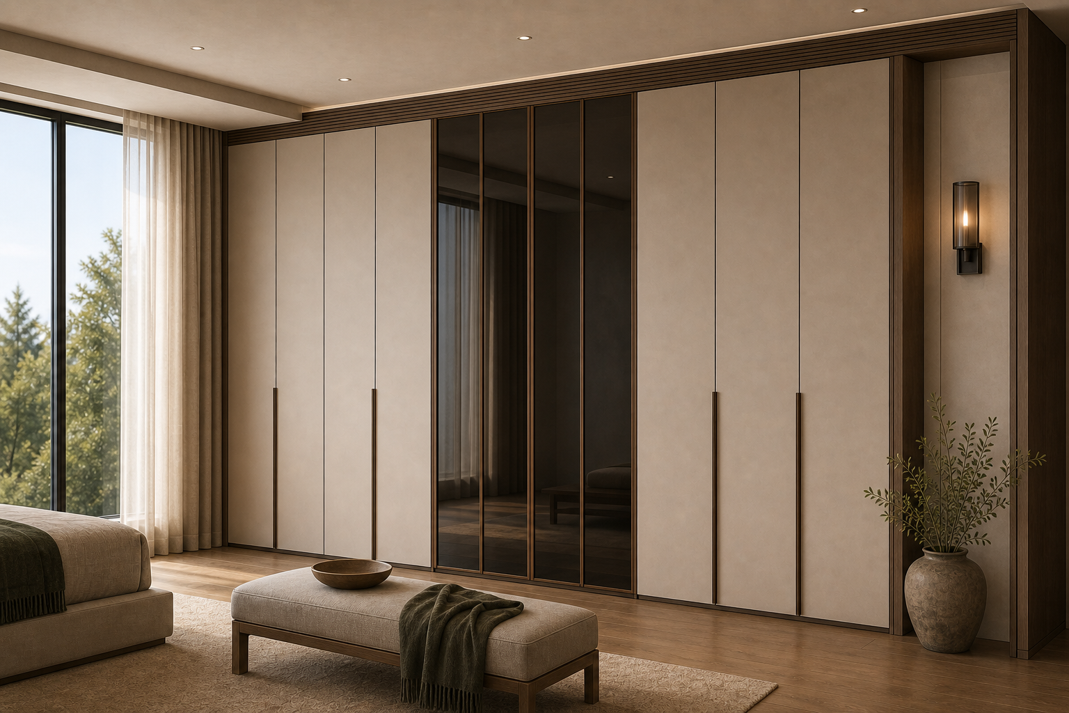 Fadior Voyage Wardrobe Suite with Atelier Gallery Spine — lifestyle setting with natural light and residential styling