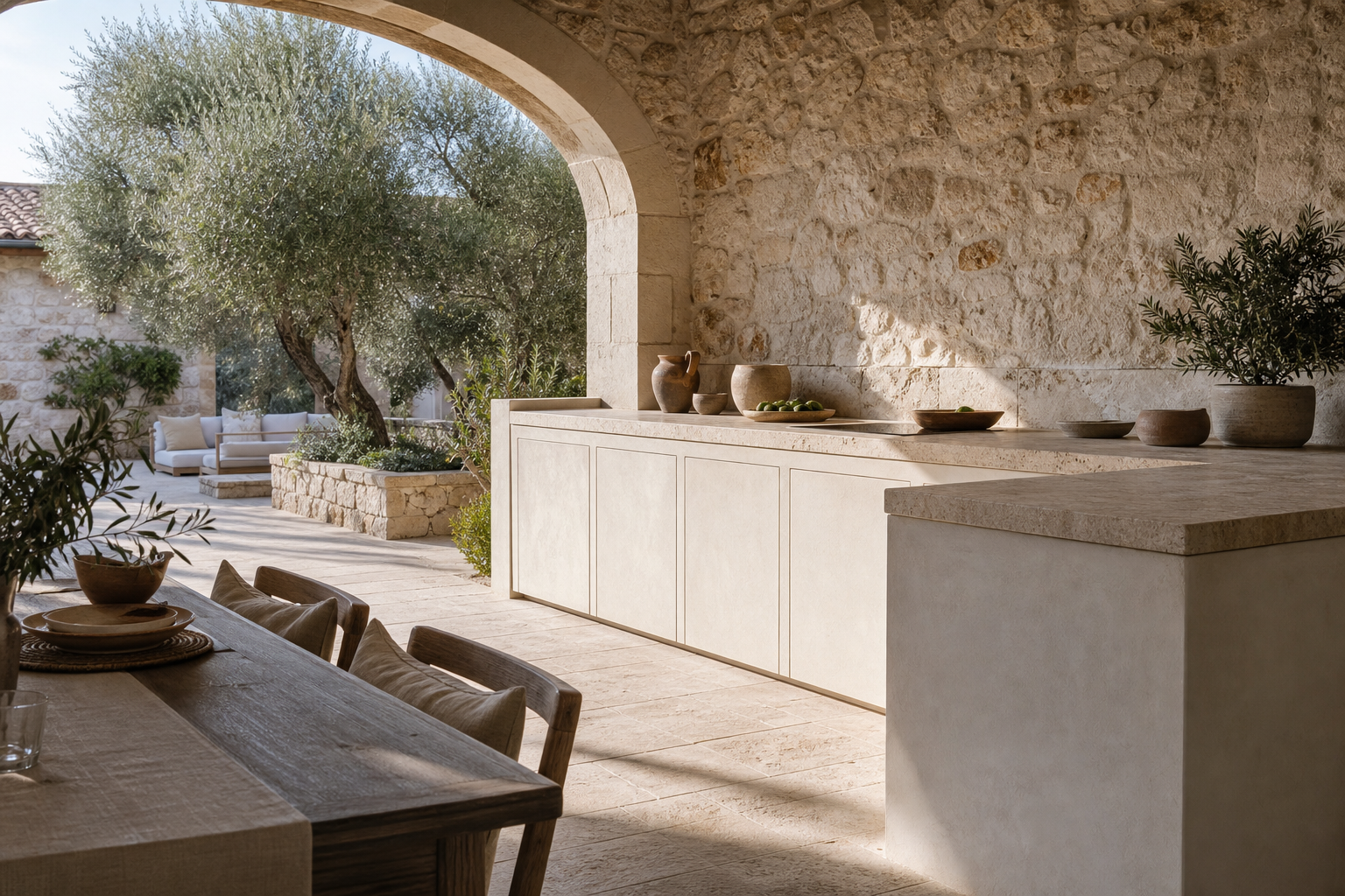 Suite de Cocina Exterior Vantage con Isla de Servicio Rain Veil estudio de adaptación