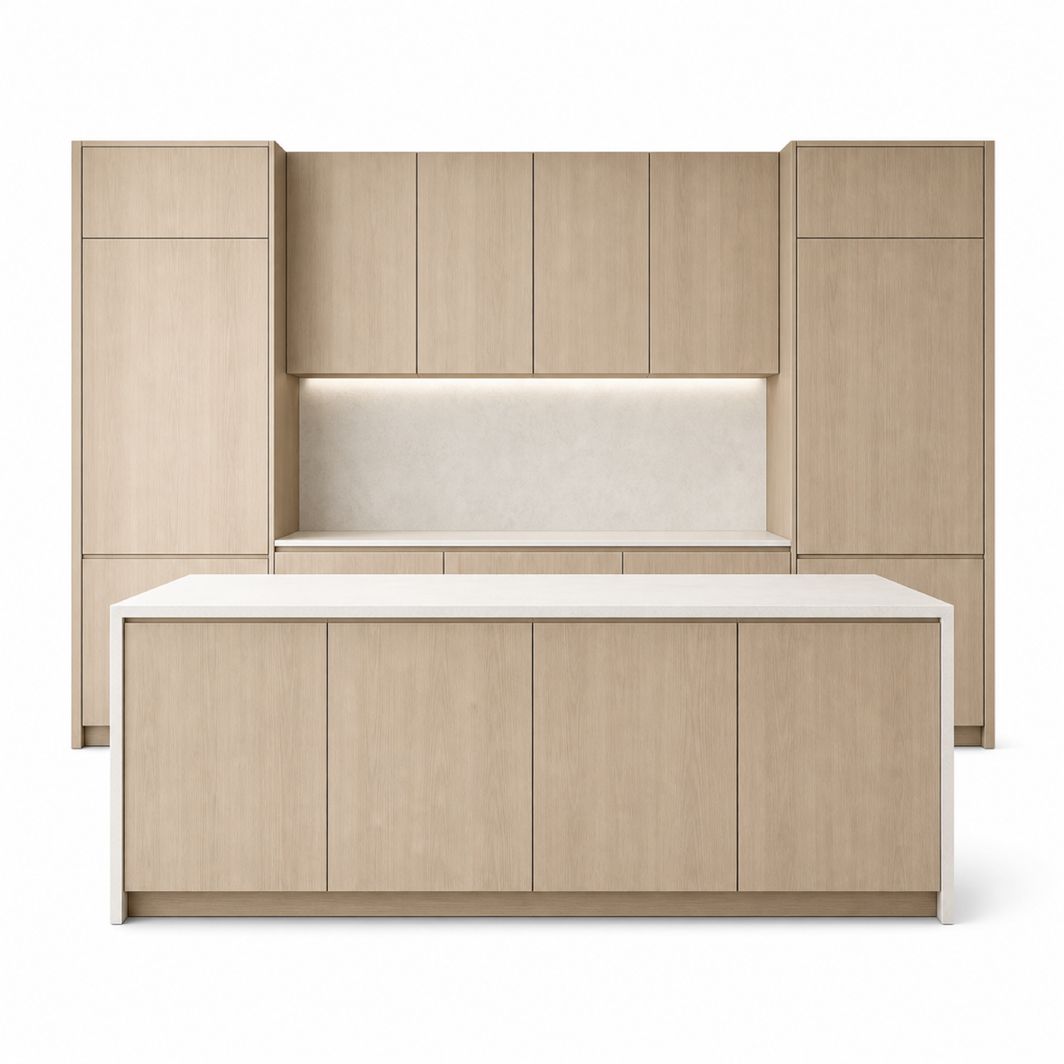 Fadior Terrena Kitchen Suite with Linen Prep Gallery — 304 stainless steel kitchen system, front view