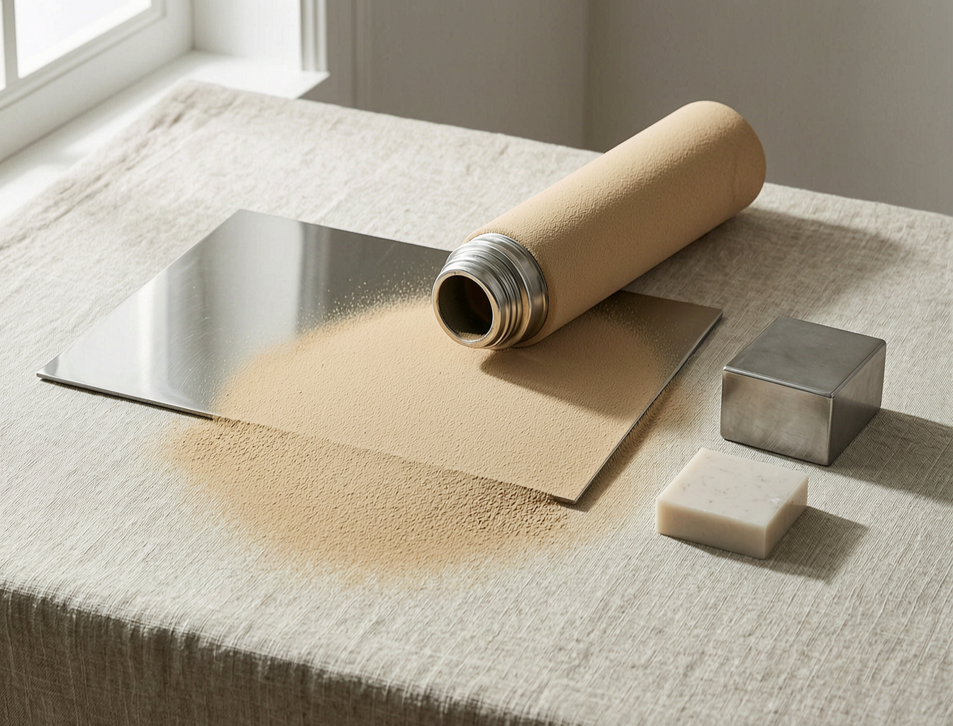 Thermoset Polyester Powder (Coating Material) material palette with complementary finishes