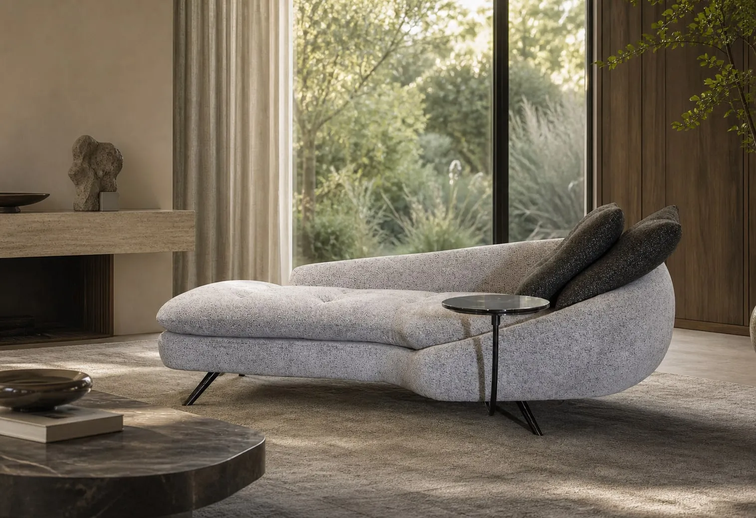 Fabric or Leather Modern Sofa