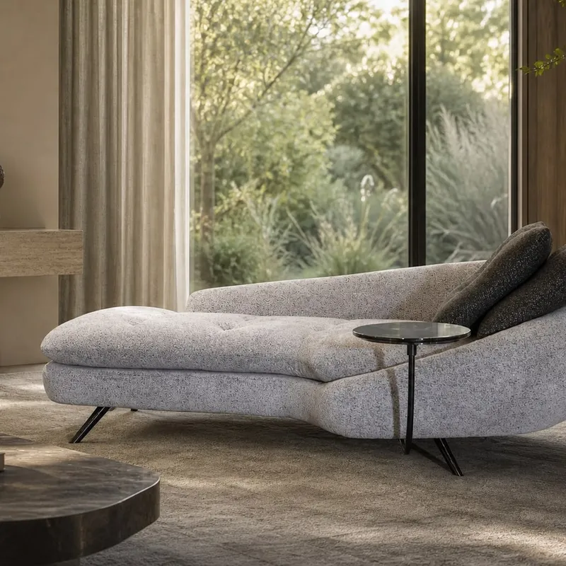 Fabric or Leather Modern Sofa