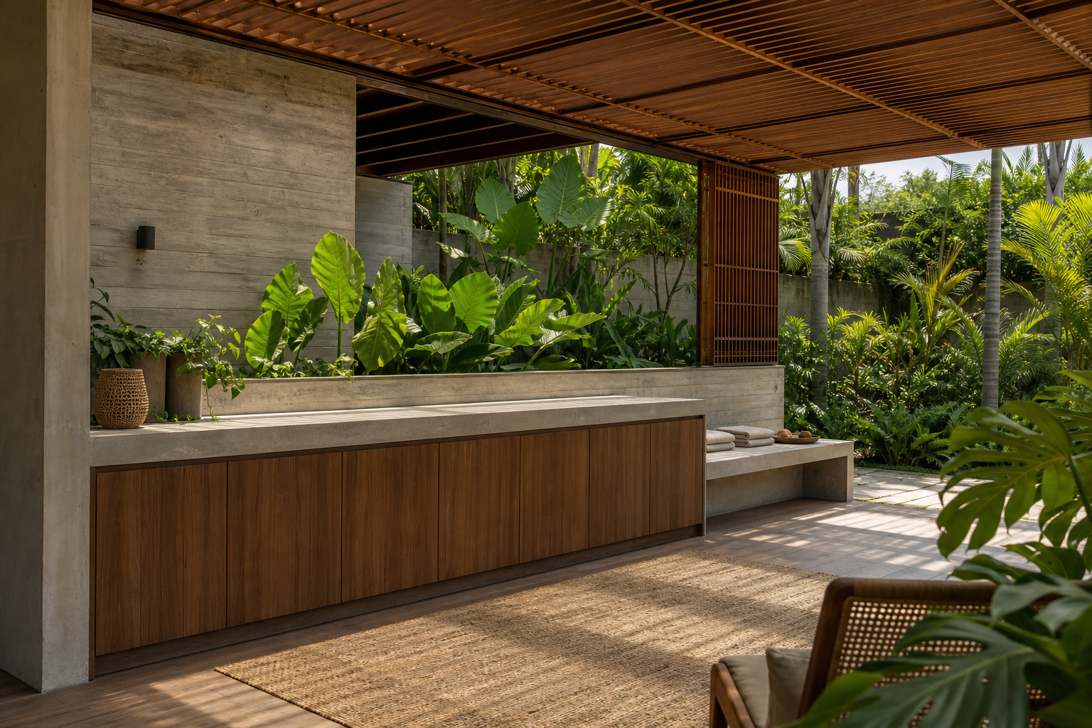Suite de balcón Aurora con corredor de lavandería y jardinería Pearl estudio de adaptación