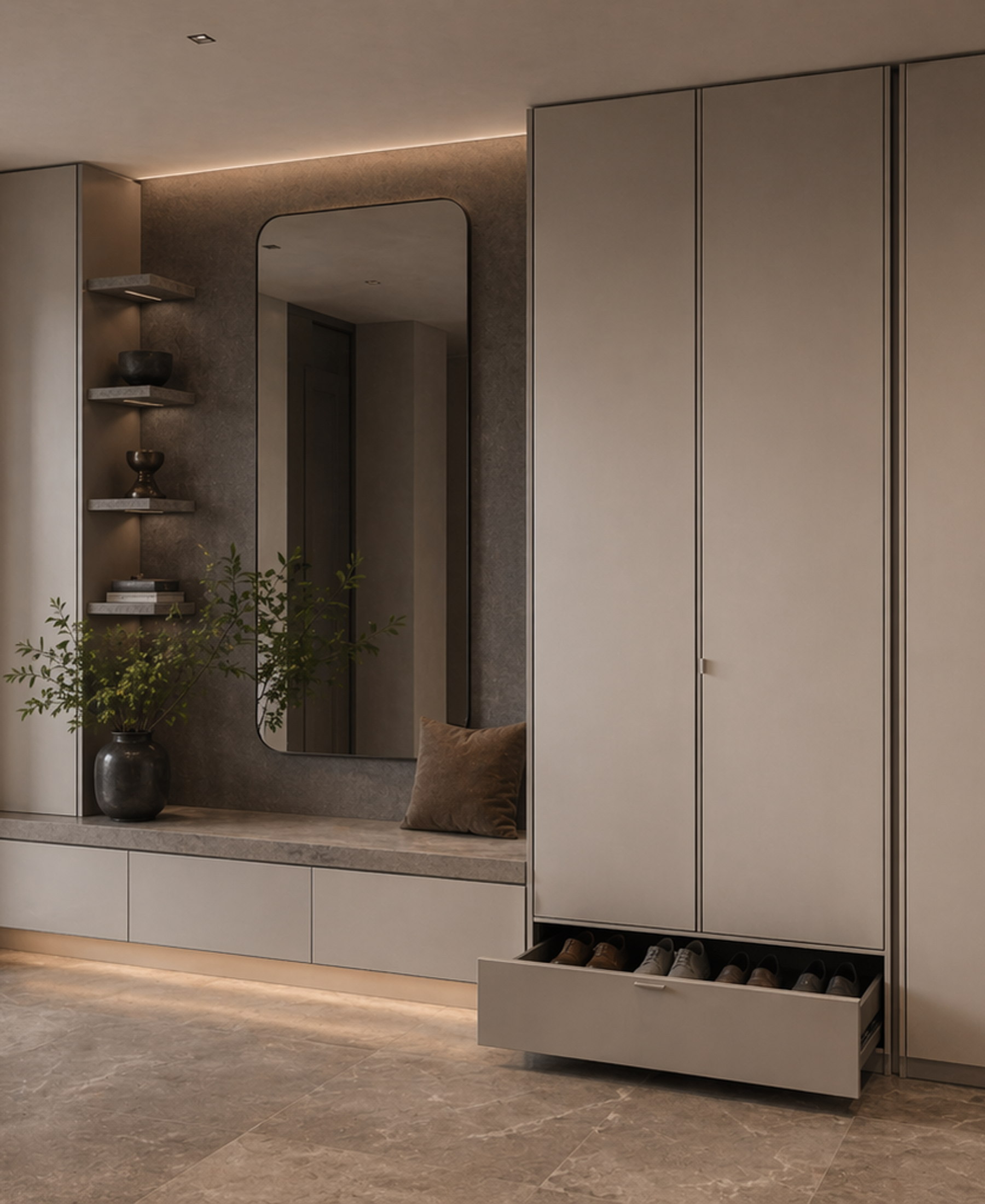 Fadior Archetype Entryway Suite — 304 stainless steel entryway system, front view