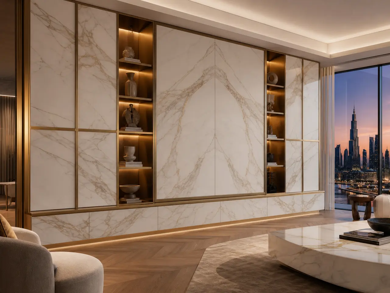 Suite de Salón Veneto con Rejilla Lounge de Marco Bronce