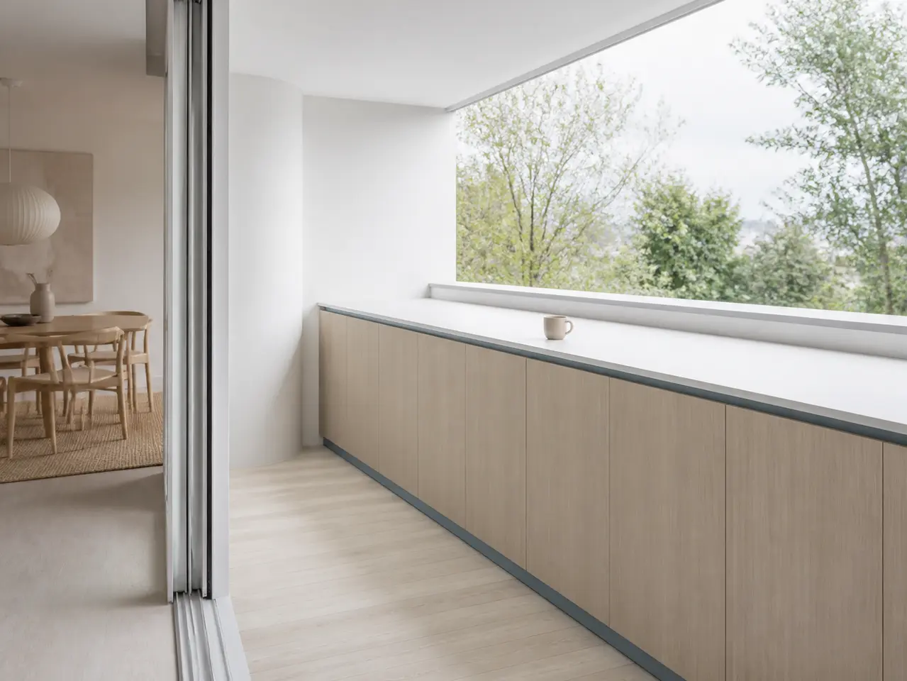 Fadior Soleil Sensor-Ready Terrace Worktop — 304 stainless steel balcony system, front view