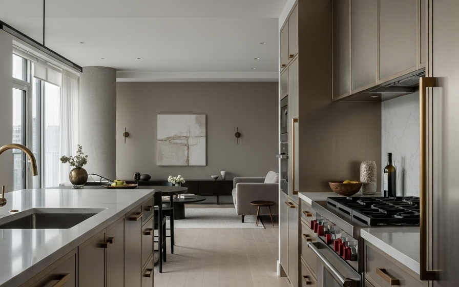 Fadior Toronto Yorkville Apartment — 304 stainless steel kitchen system, architectural view