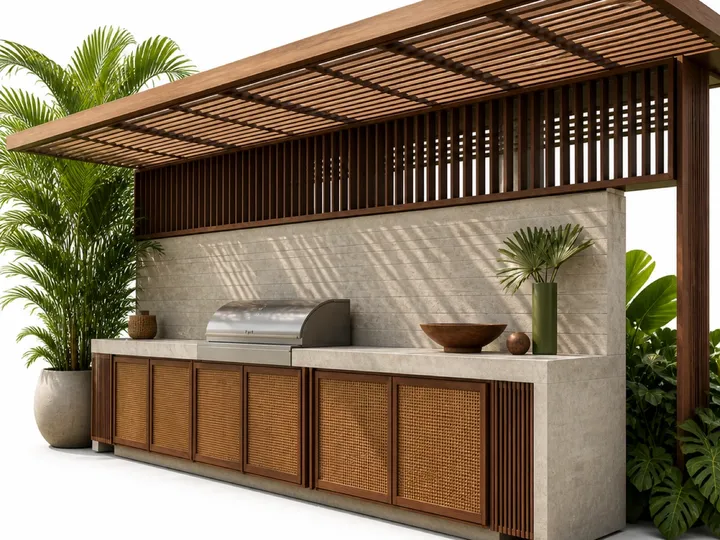 Fadior Vantage Outdoor Kitchen Suite with Emberscreen Grill Sill — 304 stainless steel outdoor kitchen system, front view