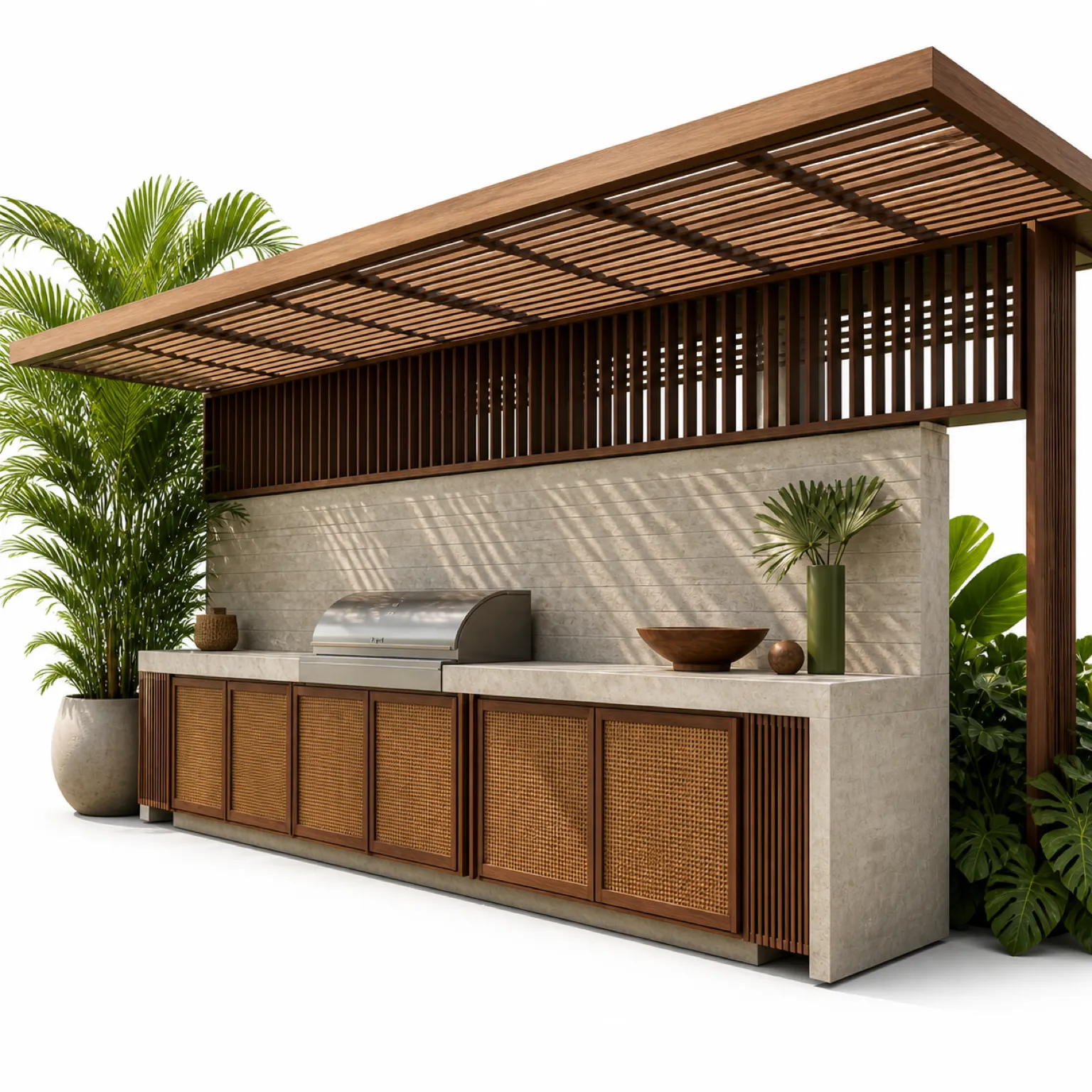 Fadior Vantage Outdoor Kitchen Suite with Emberscreen Grill Sill — 304 stainless steel outdoor kitchen system, front view