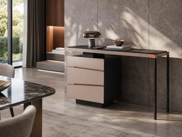 Wood Sideboard 2000 × 420 × 780 styled in a FADIOR HOME interior setting
