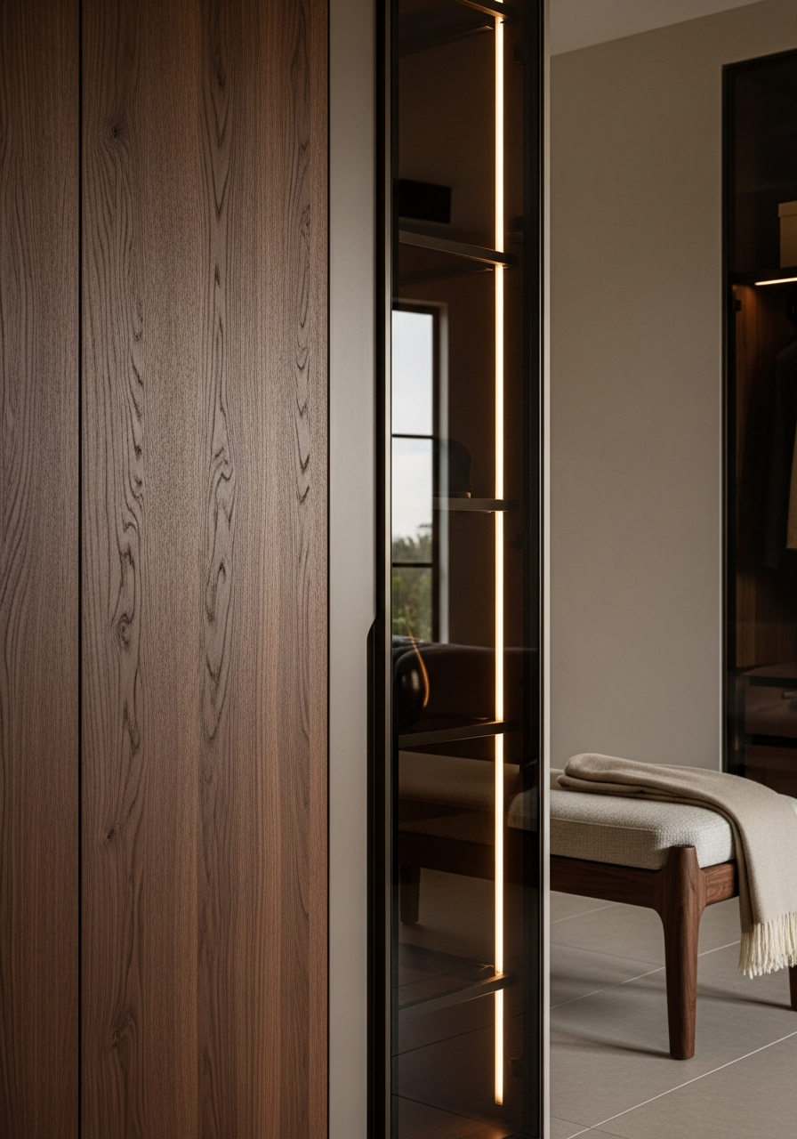 Fadior Brera Wardrobe Suite — close-up of stainless steel finish and hardware detail
